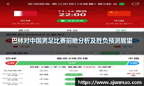 巴林对中国男足比赛前瞻分析及胜负预测展望